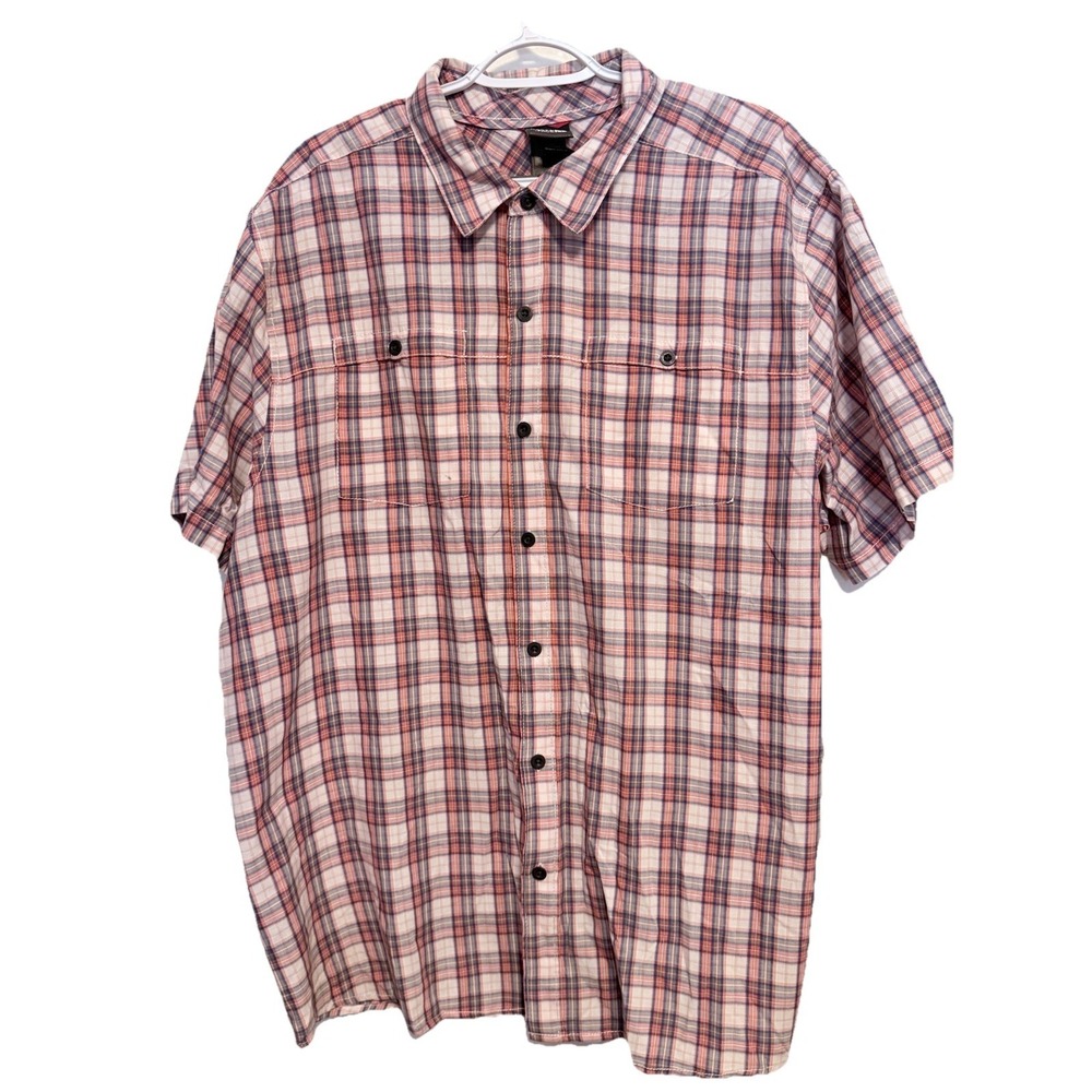 Men's The North Face Plaid Short Sleeve Button Down 2Xl